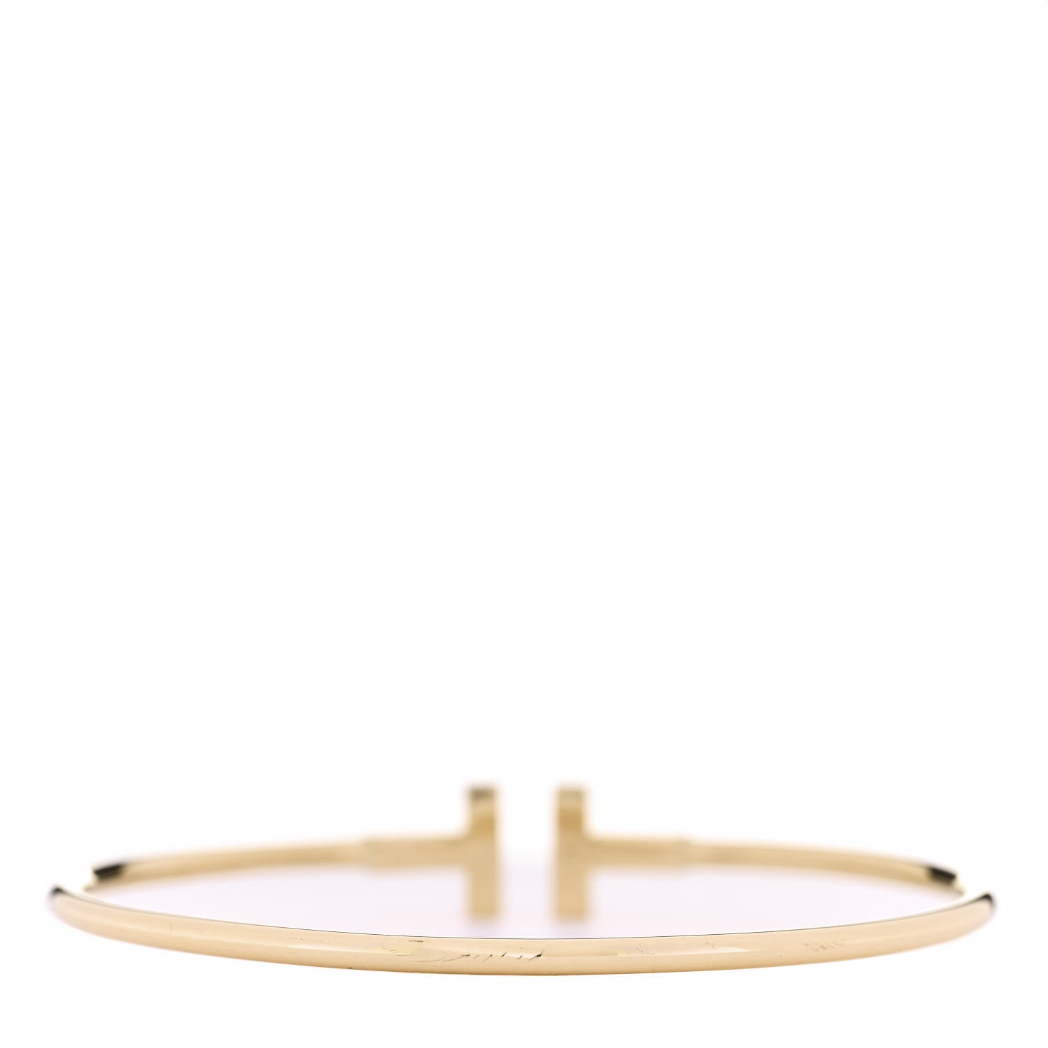 Tiffany 18K Yellow Gold Diamond T Wire Bracelet 2 of 3