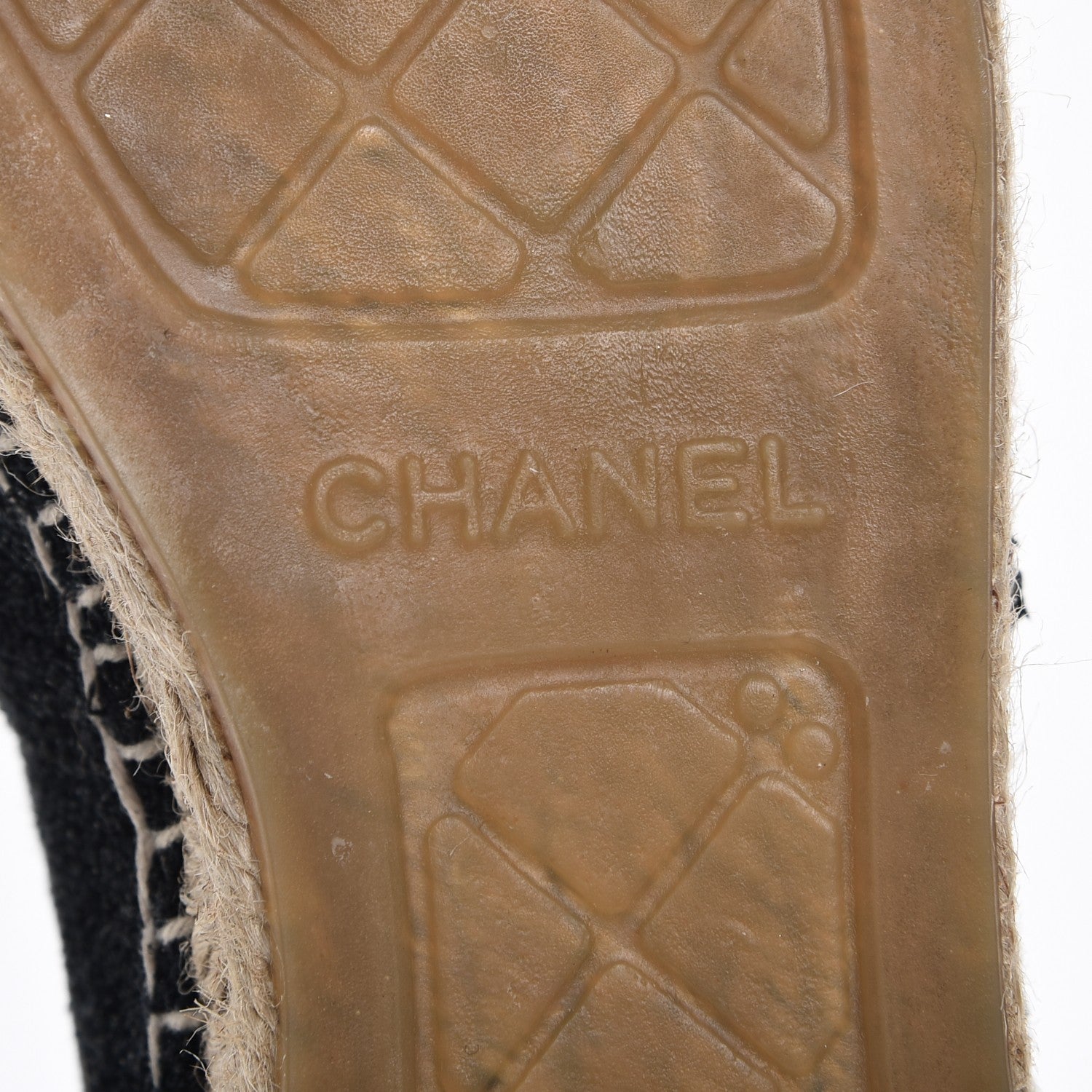 Chanel Tweed Patent CC Espadrilles 37 Black 7 of 9