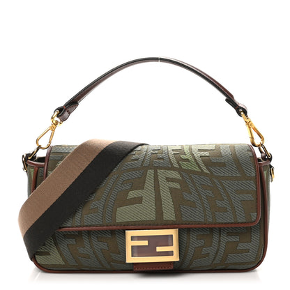 Fendi X SARA COLEMAN Canvas Vitello King FF Fish Eye Embroidered Baguette Amazzonia Ghianda 1 of 10