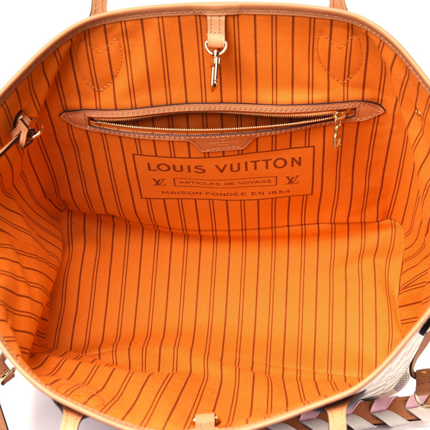 Louis Vuitton Damier Azur Braided Neverfull MM Pink 4 of 5