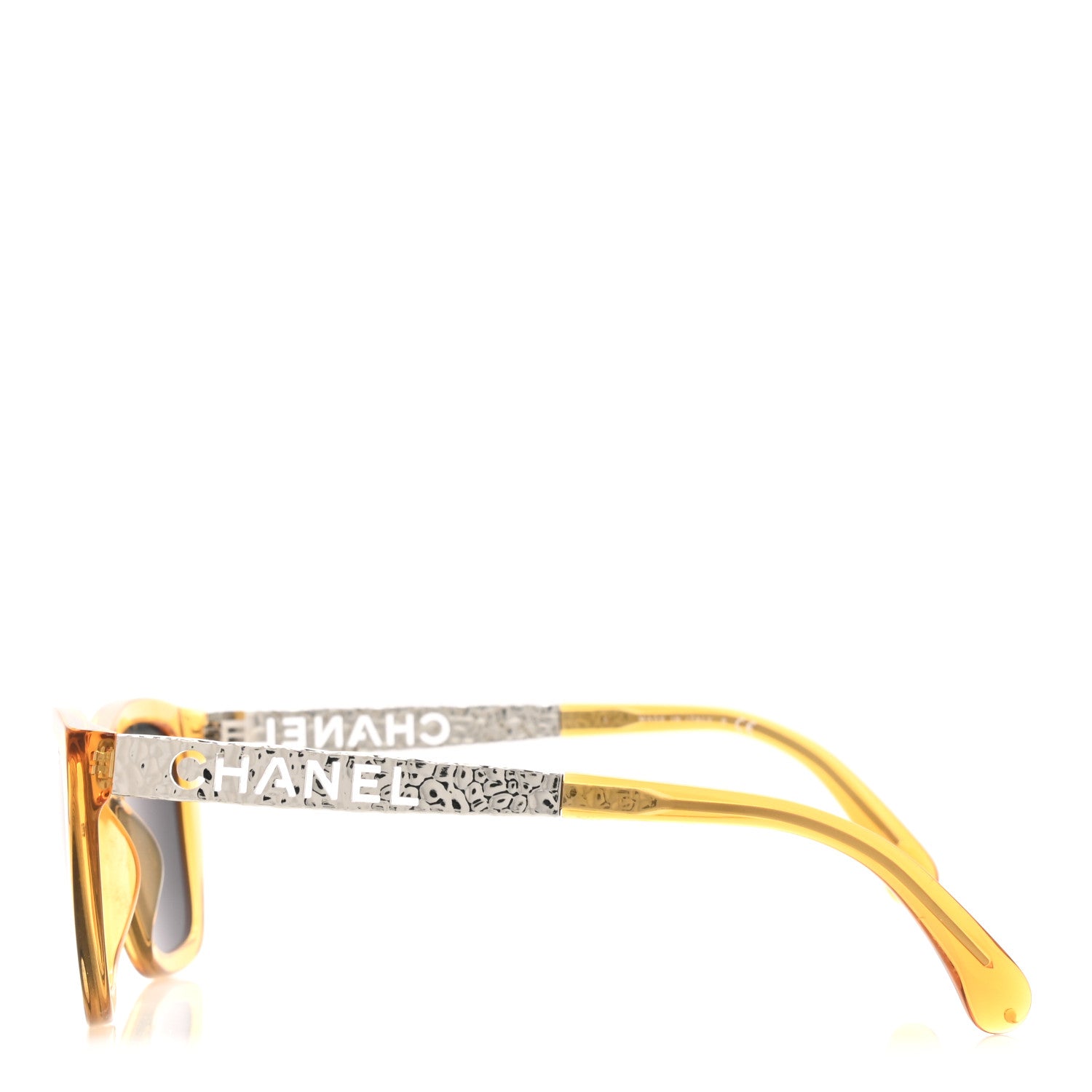 Chanel Acetate Metal Rectangle Sunglasses 5442 Yellow 3 of 8