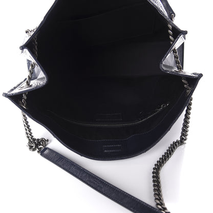 Saint Laurent Crinkled Calfskin Matelasse Monogram Niki Shoulder Bag Deep Marine 4 of 9