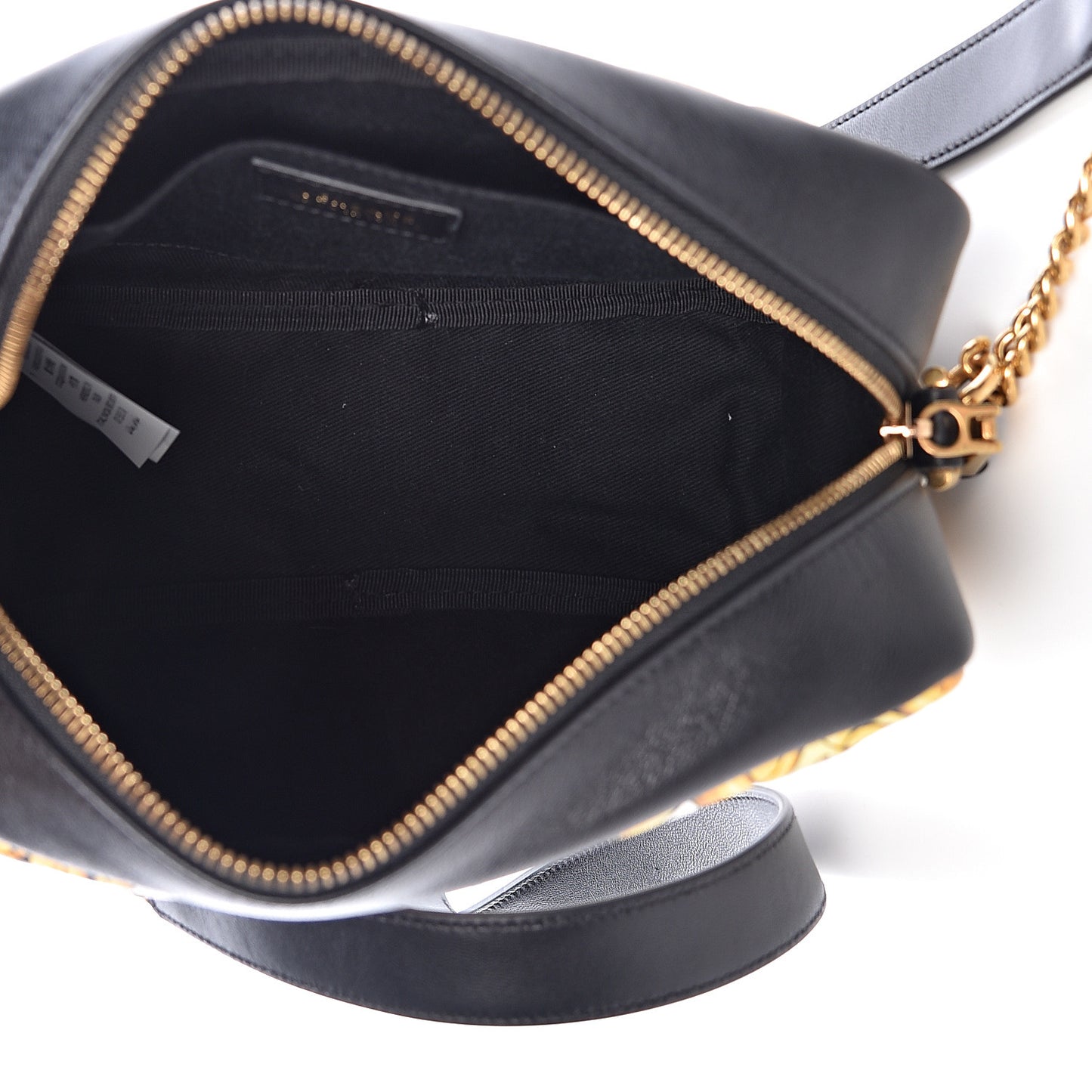 Nappa Quilted Barocco Print Small Camera Bag Black