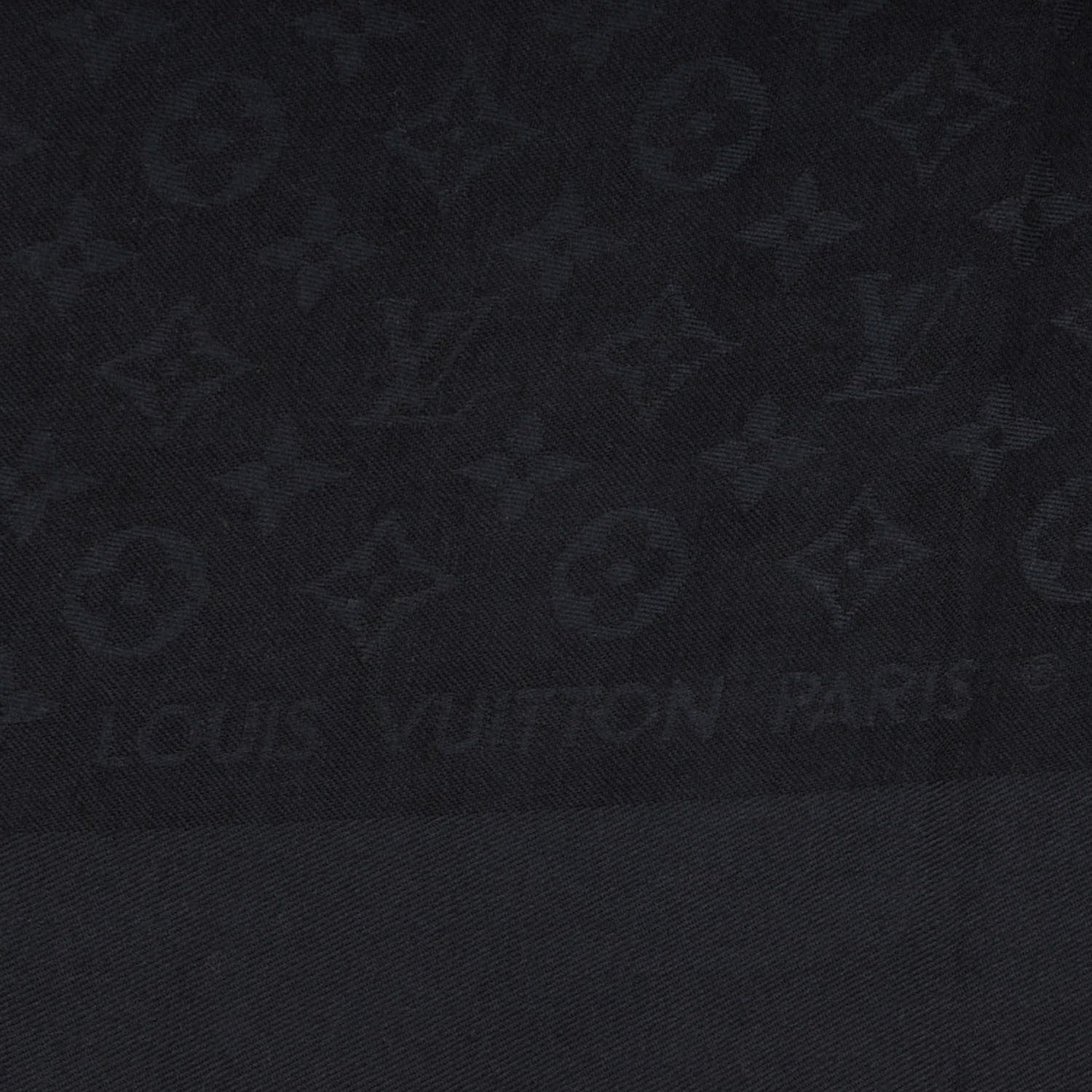 Louis Vuitton Silk Wool Monogram Shawl Night Blue 4 of 6