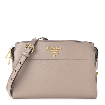 Prada Saffiano City Calfskin Esplanade Crossbody Bag Cipria 1 of 9