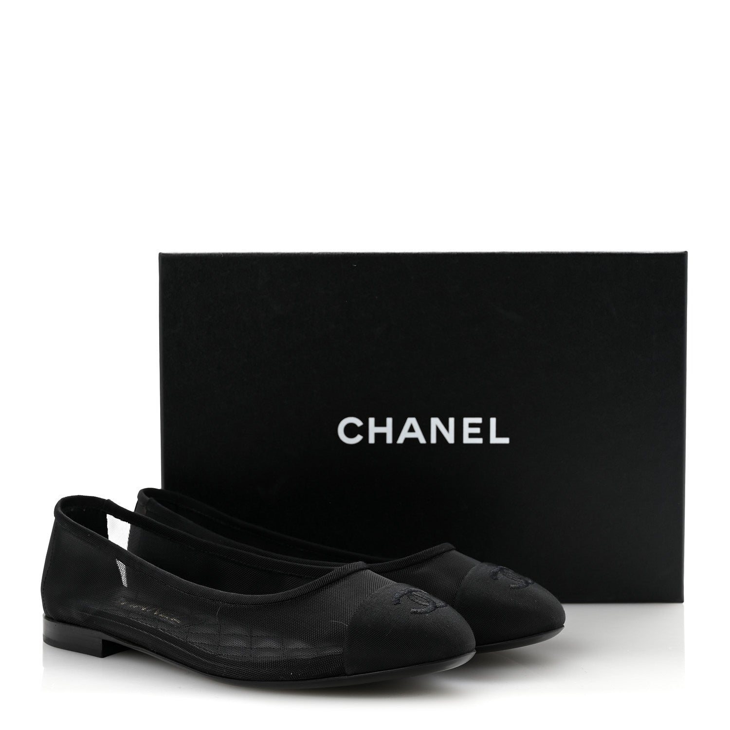 Chanel Mesh CC Ballerina Flats 38.5 Black 10 of 10