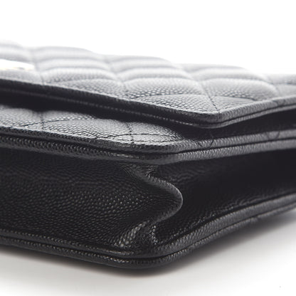 Chanel Caviar Quilted Wallet With Charms On Chain WOC Black 9 of 9