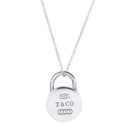 Tiffany Sterling Silver 1837 Circle Lock Necklace 4 of 5