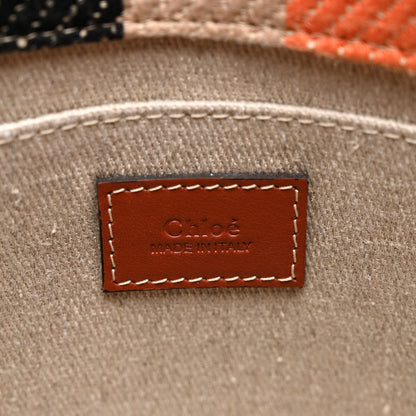 Chloe Cotton Calfskin Small Woody Striped Ribbon Tote Multicolor 6 of 10