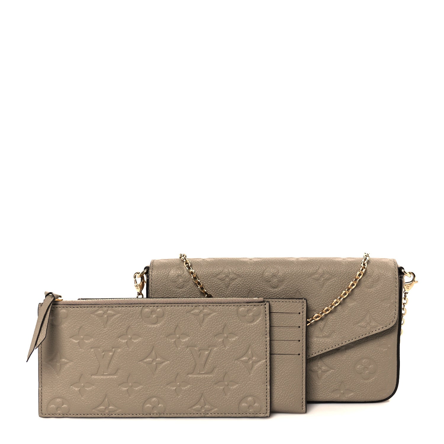 Louis Vuitton Empreinte Pochette Felicie Chain Wallet Tourterelle 3 of 14