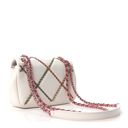 Chanel Lambskin Small Entwined Chain Flap White Multicolor 3 of 10
