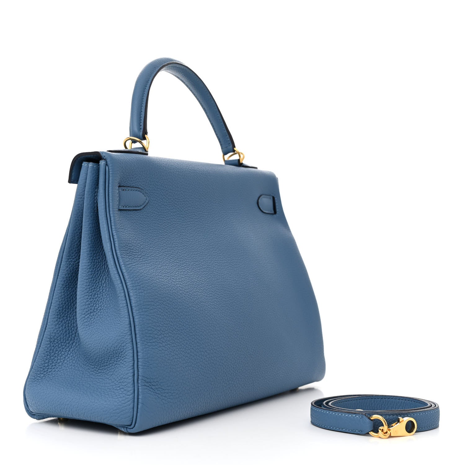 Hermes Togo Kelly Retourne 32 Azur 3 of 15