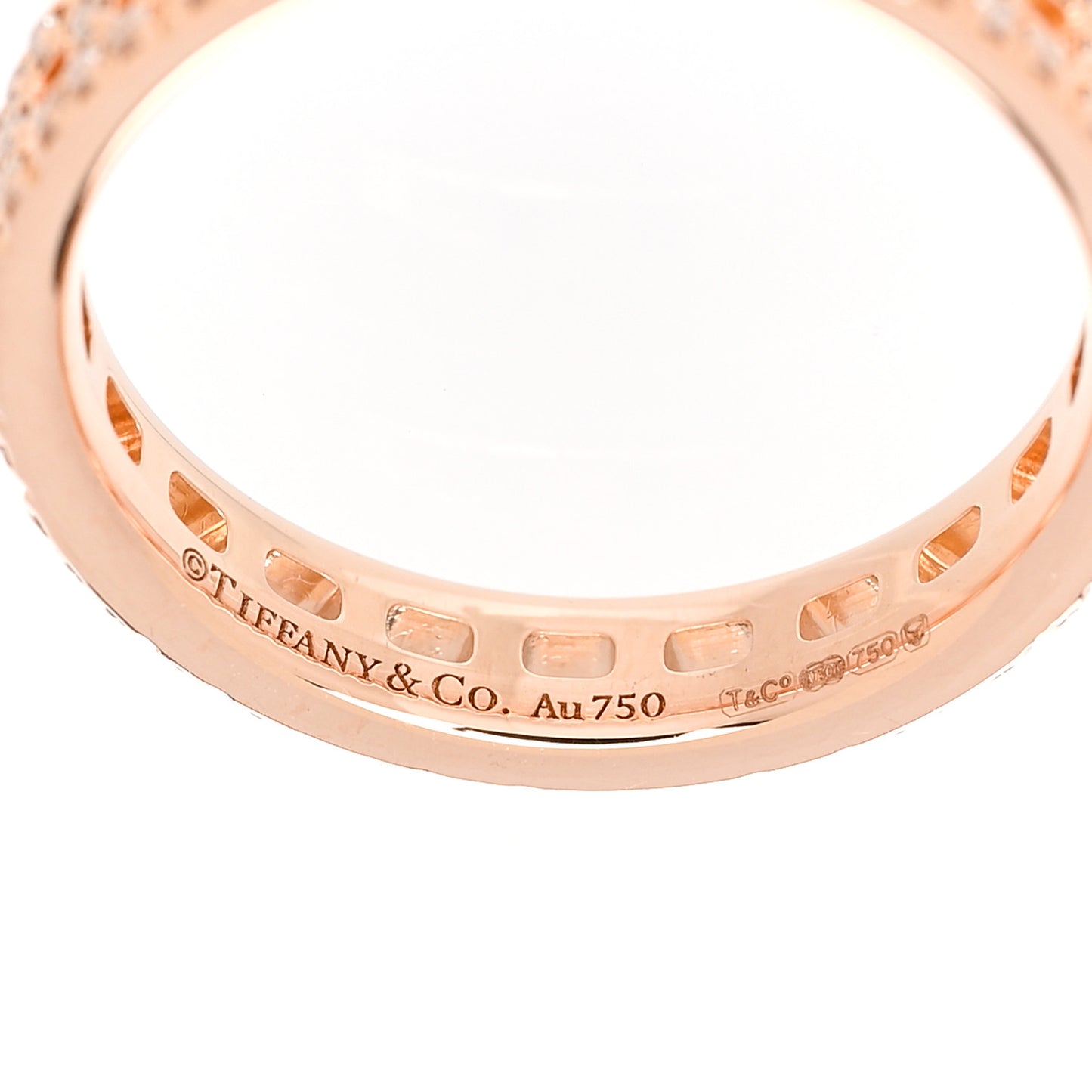 18K Rose Gold Diamond Narrow T True Band Ring 47 4.25