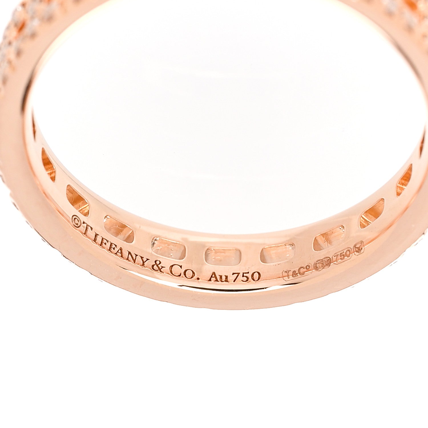 Tiffany 18K Rose Gold Diamond Narrow T True Band Ring 47 4.25 4 of 4
