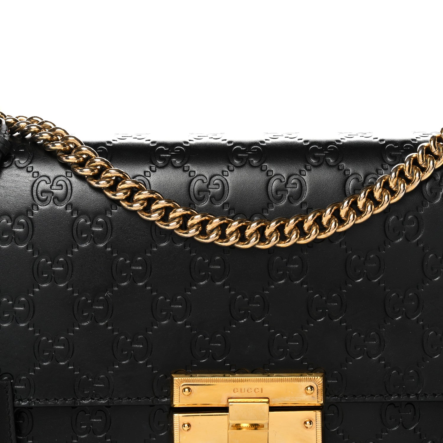 Gucci Guccissima Medium Padlock Shoulder Bag Black 8 of 14