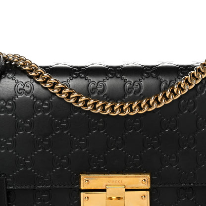 Gucci Guccissima Medium Padlock Shoulder Bag Black 8 of 14