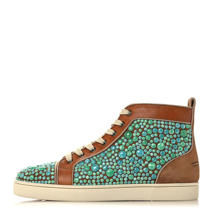 Christian Louboutin Calfskin Suede Minerom India Flat Sneakers 40.5 Turquoise 1 of 11