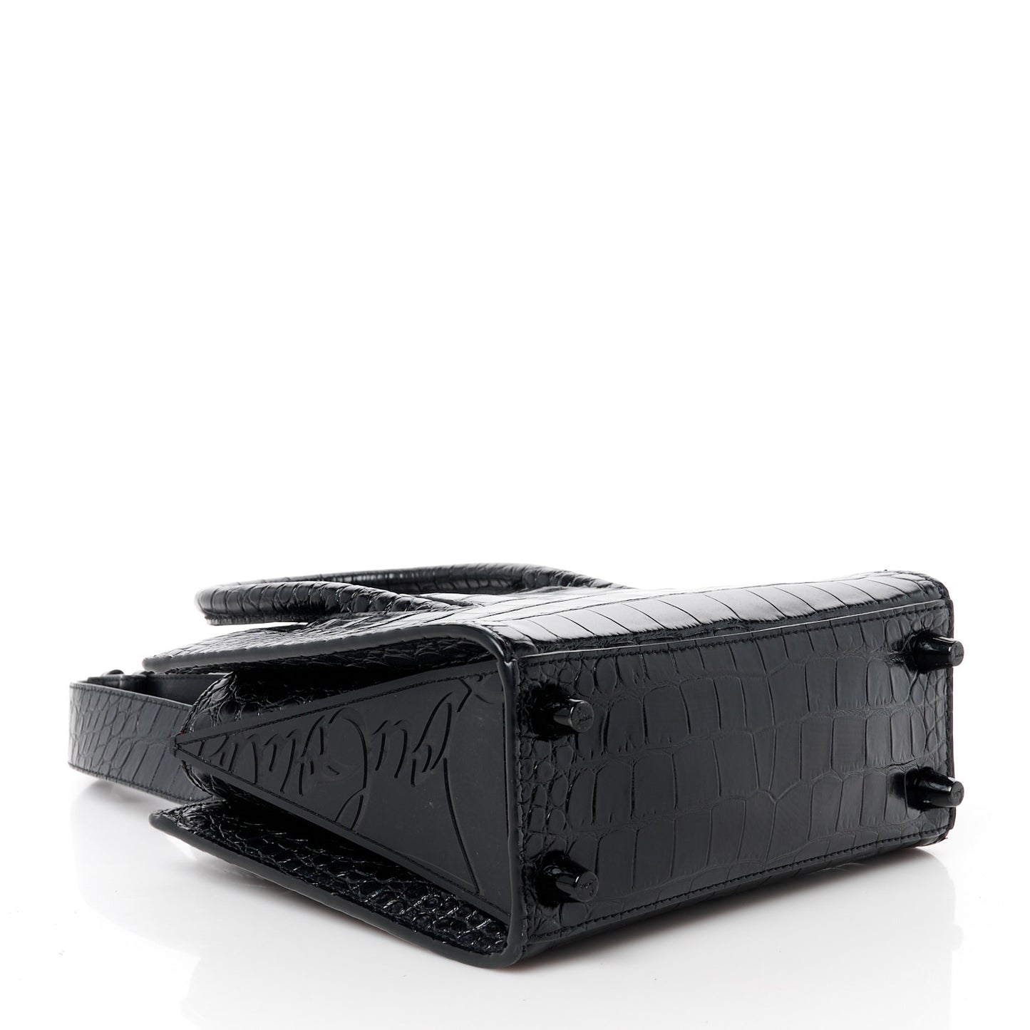 Calfskin Crocodile Embossed Mini Paloma Black