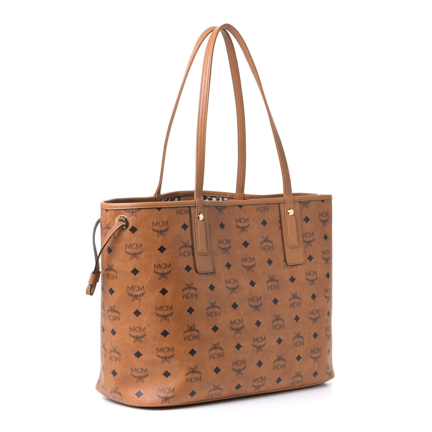 Visetos Medium Project Reversible Shopper Tote Cognac