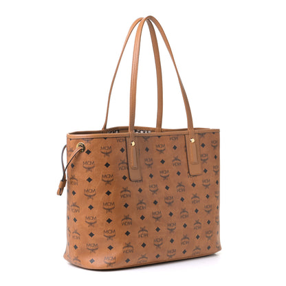 MCM Visetos Medium Project Reversible Shopper Tote Cognac 2 of 4