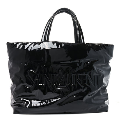 Saint Laurent Patent Wide Puffer Maxi Tote Black 1 of 9