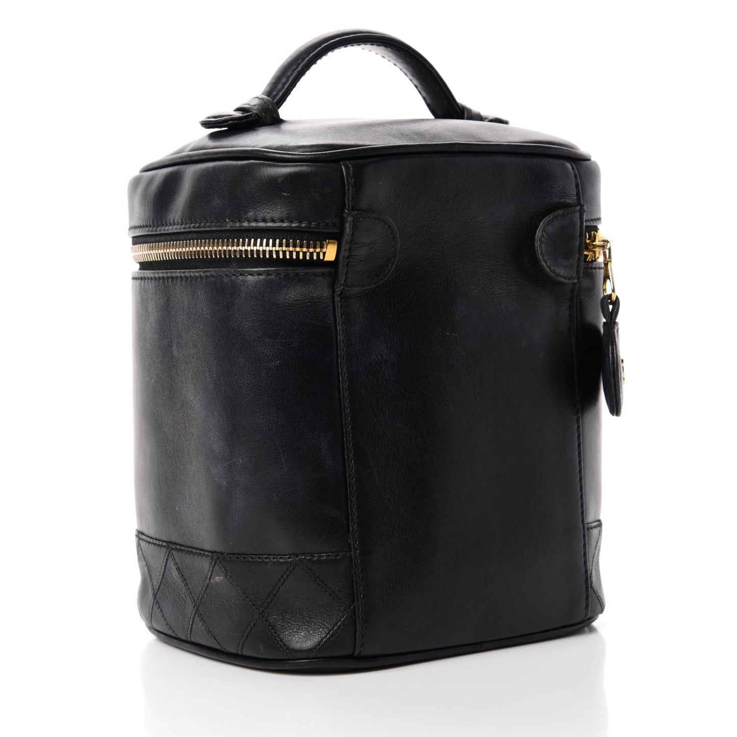 Lambskin Vanity Cosmetic Case Black