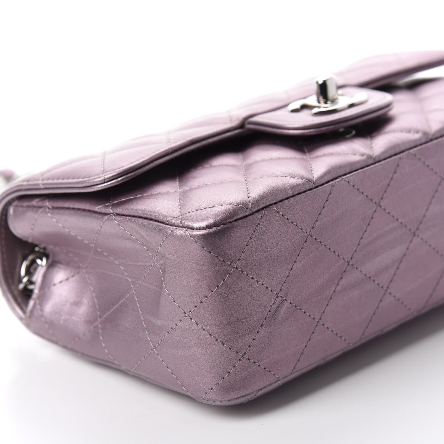 Chanel Metallic Calfskin Quilted Mini Rectangular Flap Pink 6 of 11