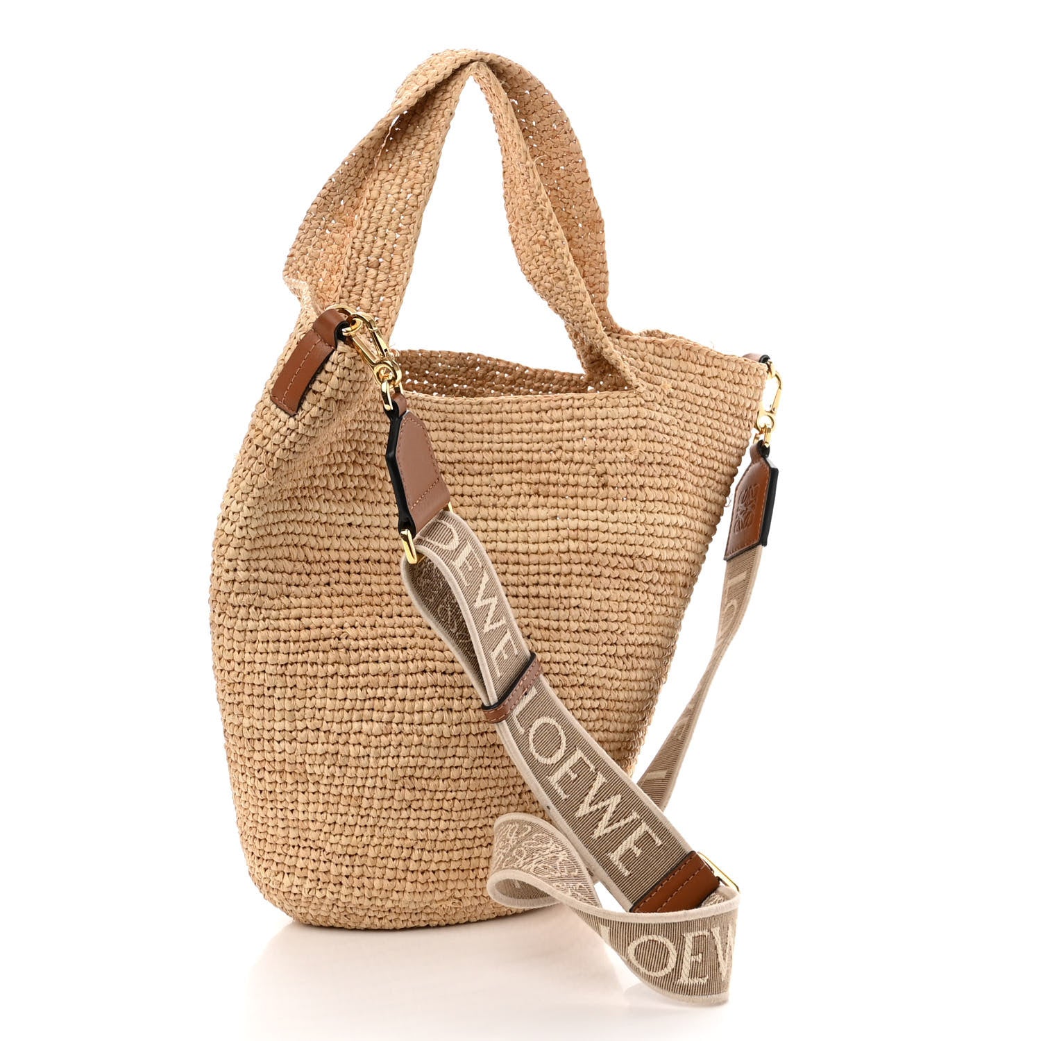 Loewe Raffia Mini Slit Tote Bag Natural Tan 3 of 11