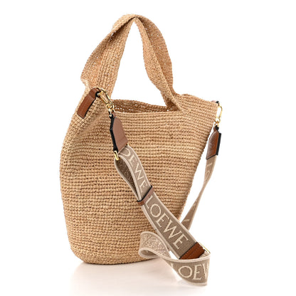Loewe Raffia Mini Slit Tote Bag Natural Tan 3 of 11