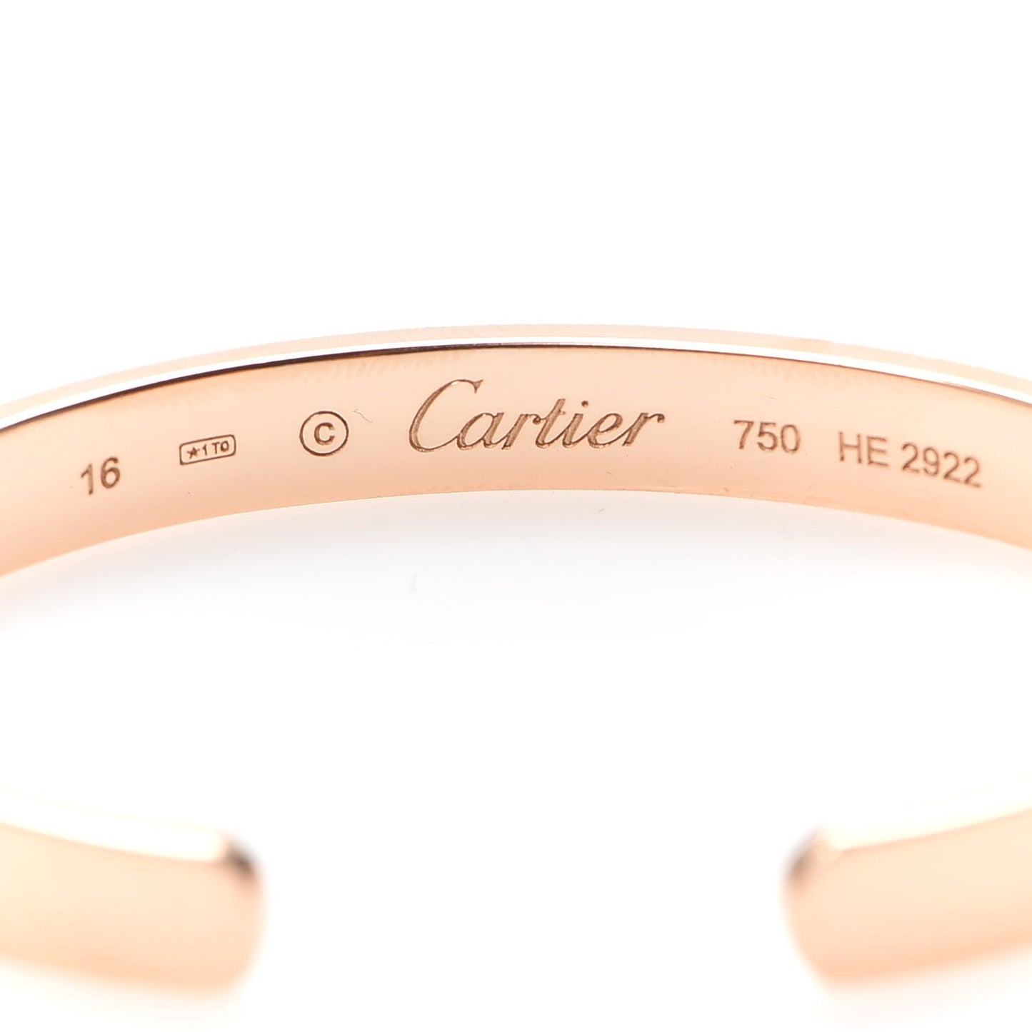 18K Pink Gold LOVE Cuff Bracelet 16