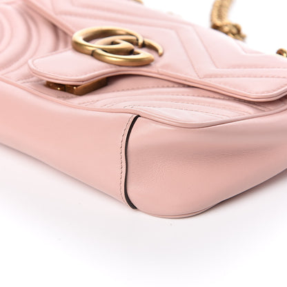 Gucci Calfskin Matelasse Mini GG Marmont Shoulder Bag Perfect Pink 10 of 14