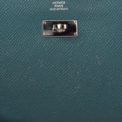 Hermes Epsom Kelly Longue Wallet Blue Jean 21 of 26