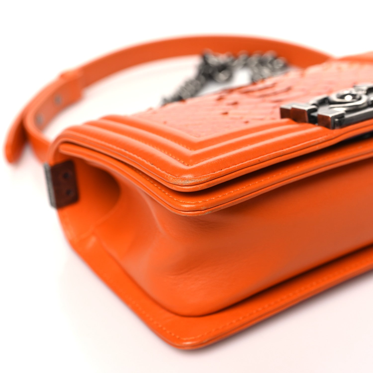 Chanel Snakeskin Small Boy Flap Orange 9 of 12