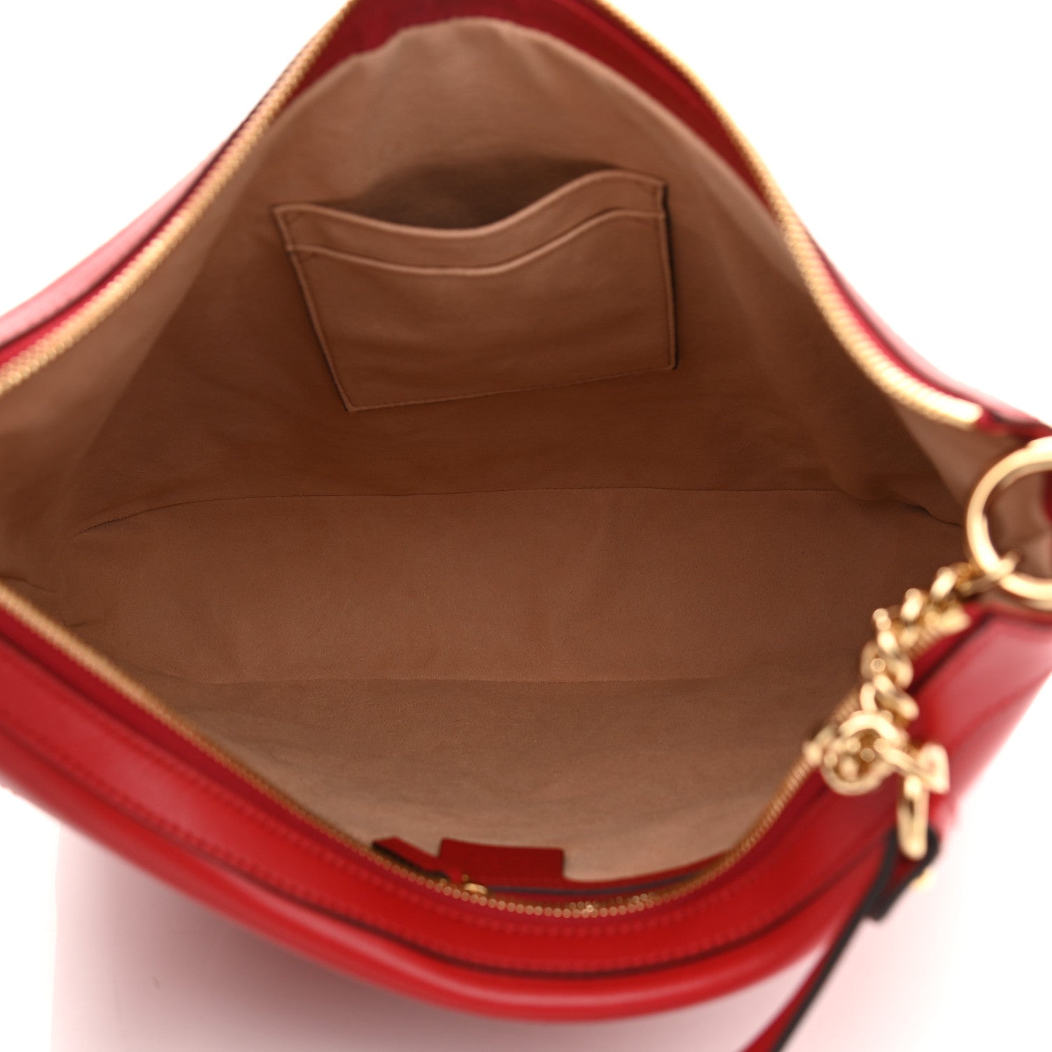 Gucci Apollo Calfskin GG Dadini Embroidered Chain Hobo Hibiscus Red 5 of 10