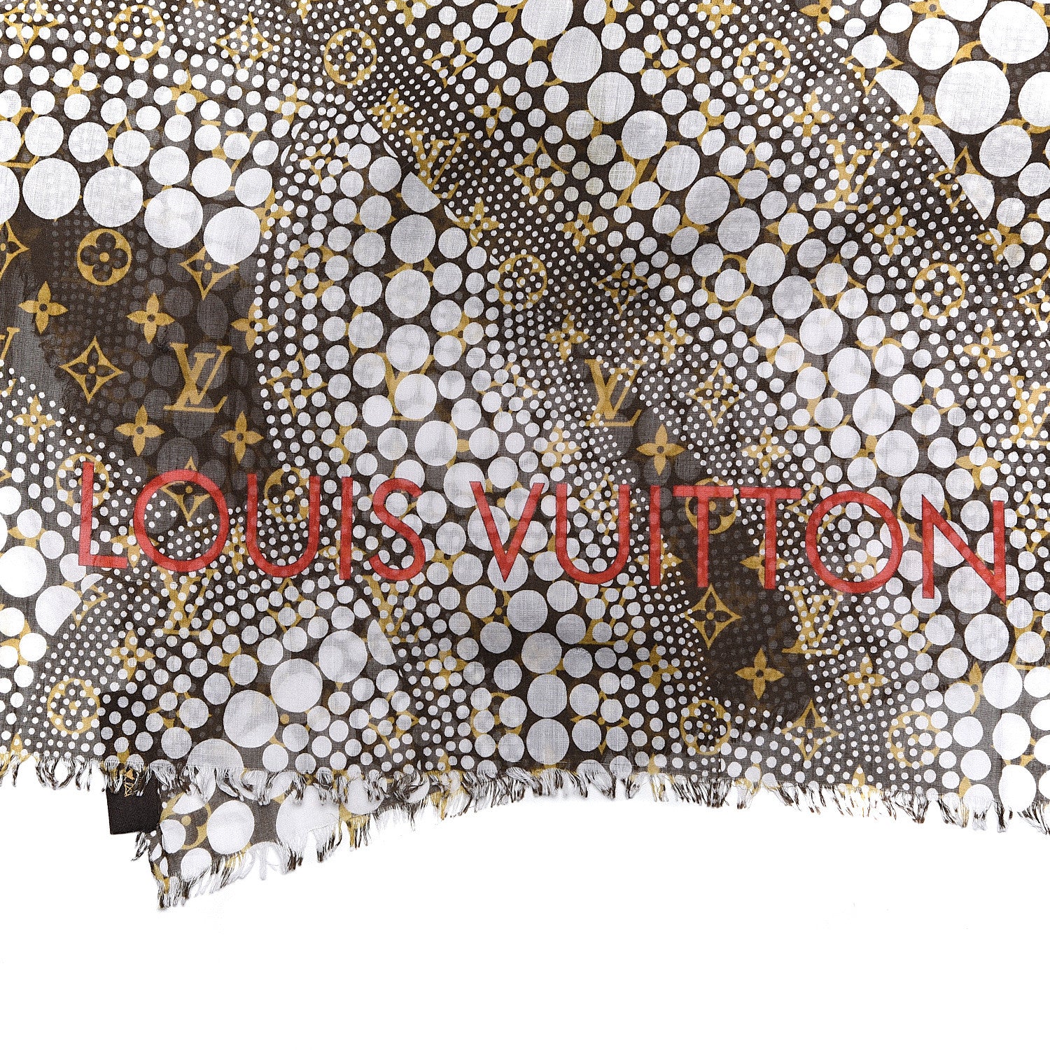 Louis Vuitton Cotton Monogram Kusama Infinity Dots Pareo Scarf White 6 of 6