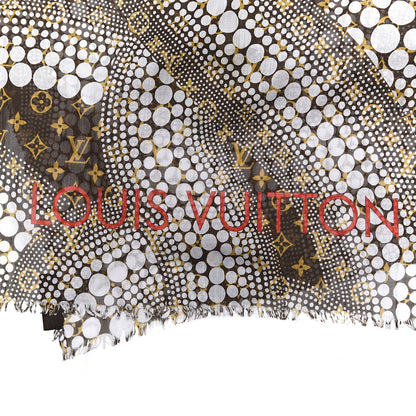 Louis Vuitton Cotton Monogram Kusama Infinity Dots Pareo Scarf White 6 of 6