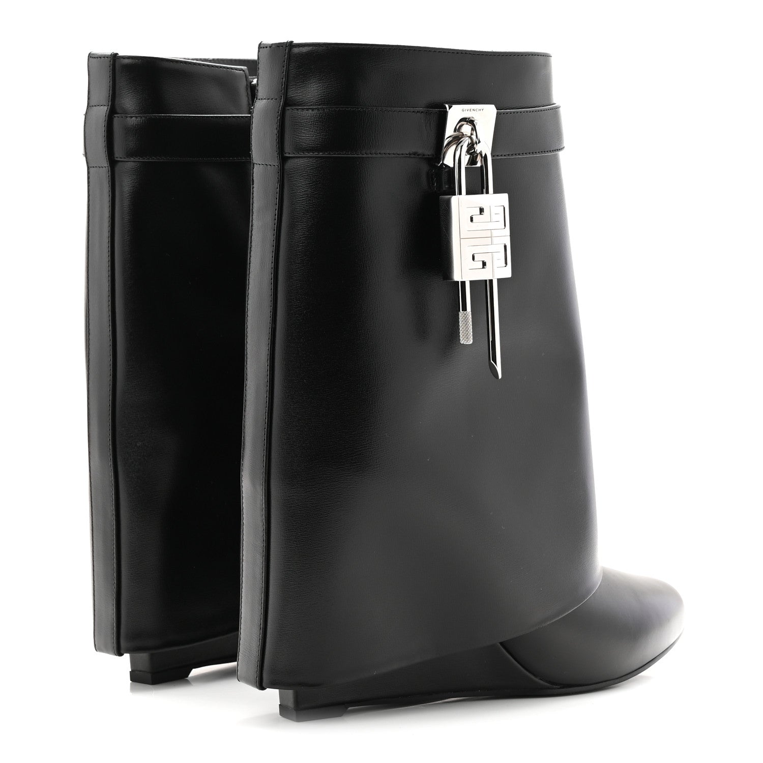 Givenchy Calfskin Shark Lock Ankle Boots 40 Black 5 of 9
