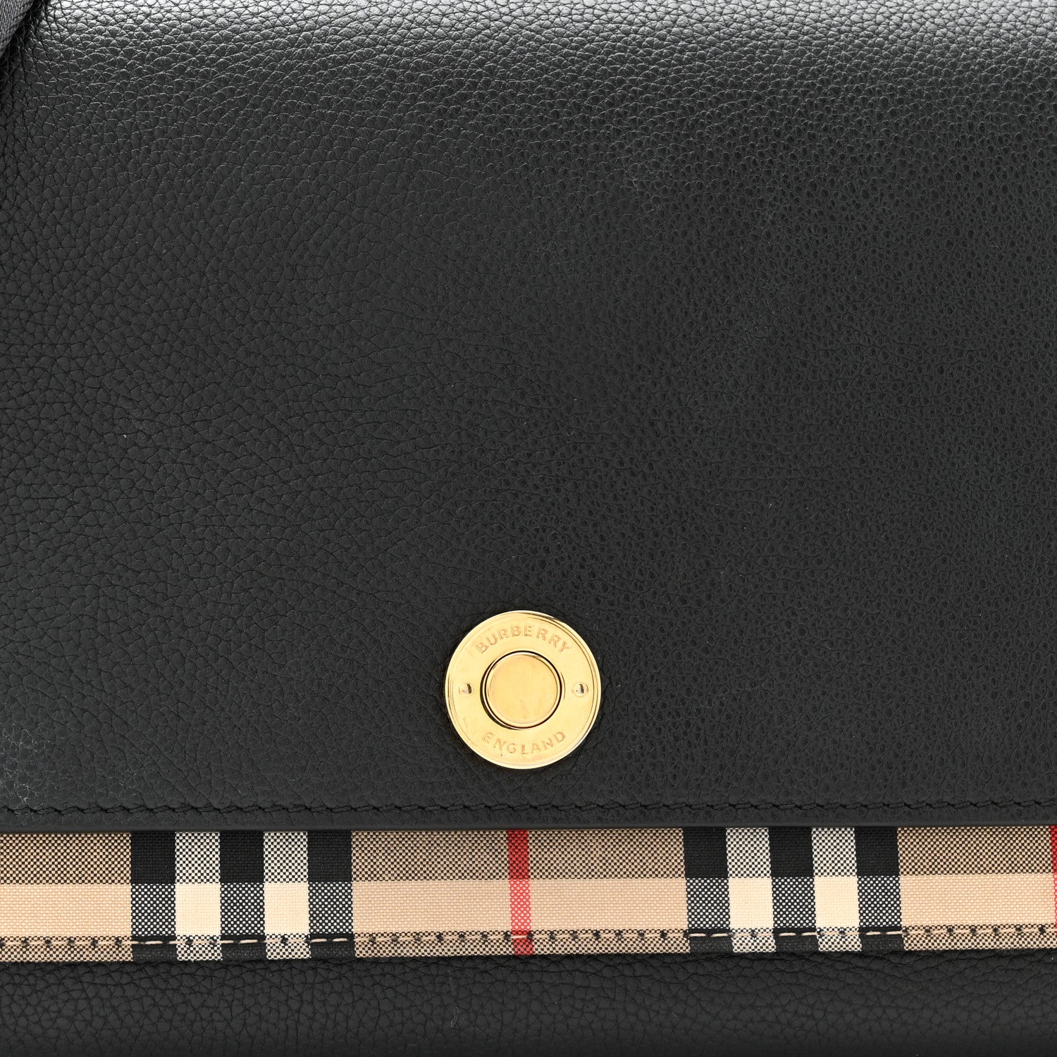 Burberry Grainy Calfskin Vintage Check Note Crossbody Bag Black 7 of 10