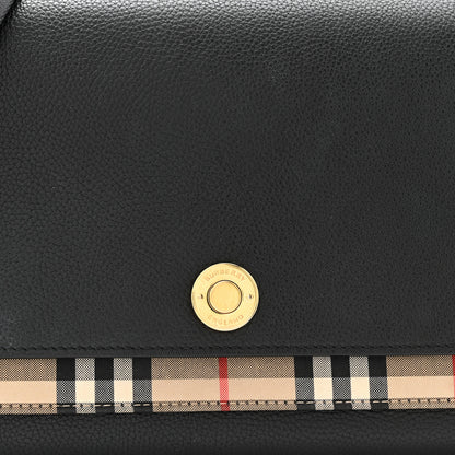 Burberry Grainy Calfskin Vintage Check Note Crossbody Bag Black 7 of 10
