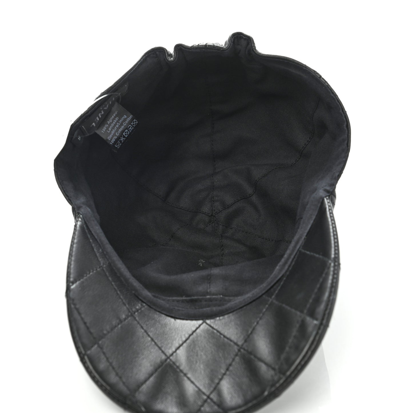 Lambskin Quilted CC Cap Hat S Black