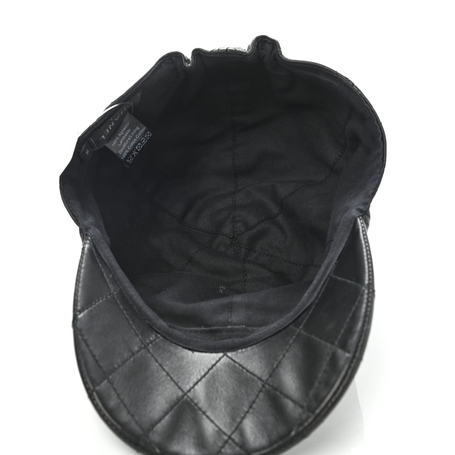 Chanel Lambskin Quilted CC Cap Hat S Black 7 of 8