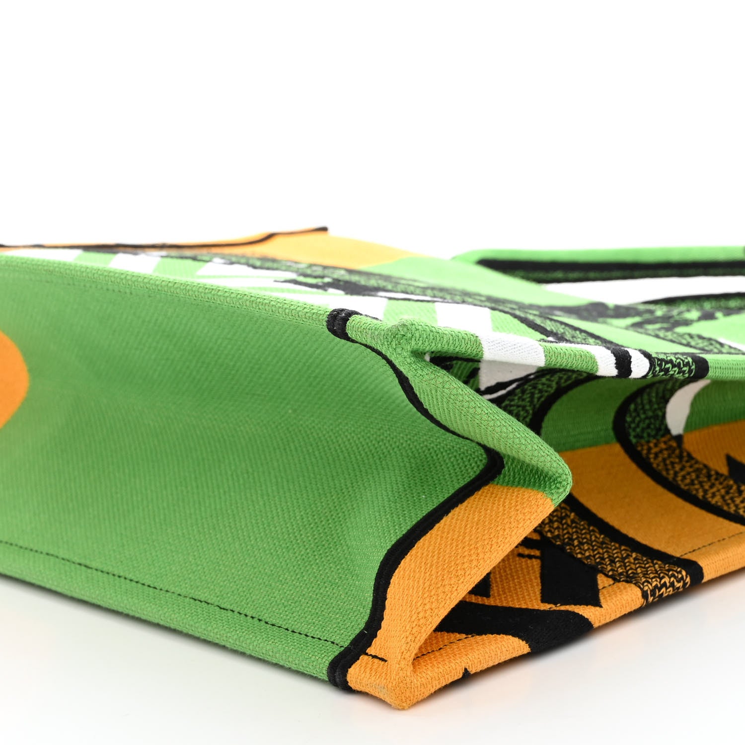 Christian Dior Canvas Embroidered Medium Jungle Pop Book Tote Green Multicolor 9 of 9