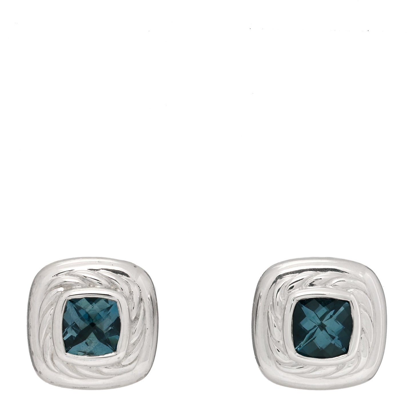 Sterling Silver Hampton Blue Topaz 5mm Cable Classics Stud Earrings