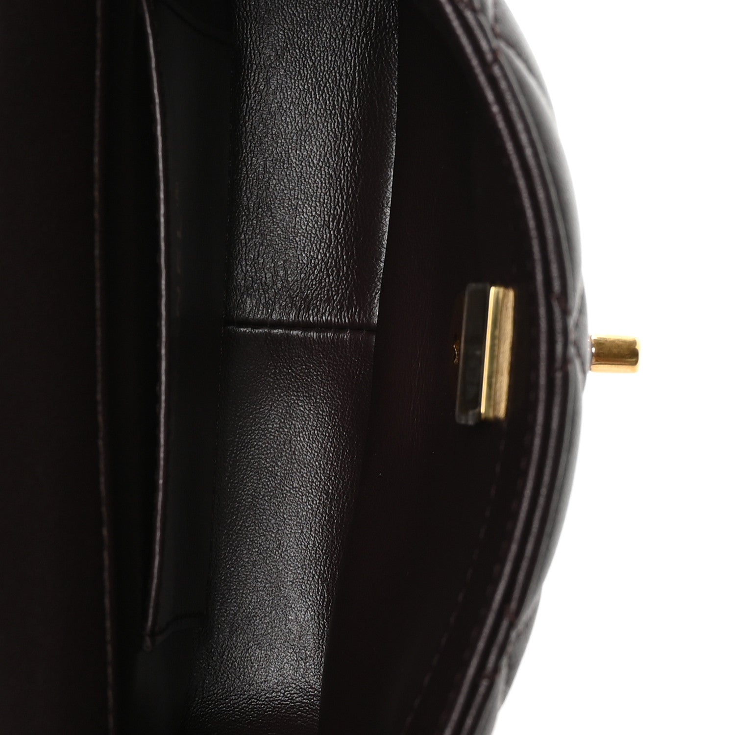 Chanel Lambskin Wenge Quilted Mini Fashion Wood Square Flap Dark Purple 4 of 10