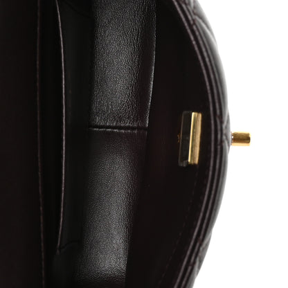 Chanel Lambskin Wenge Quilted Mini Fashion Wood Square Flap Dark Purple 4 of 10