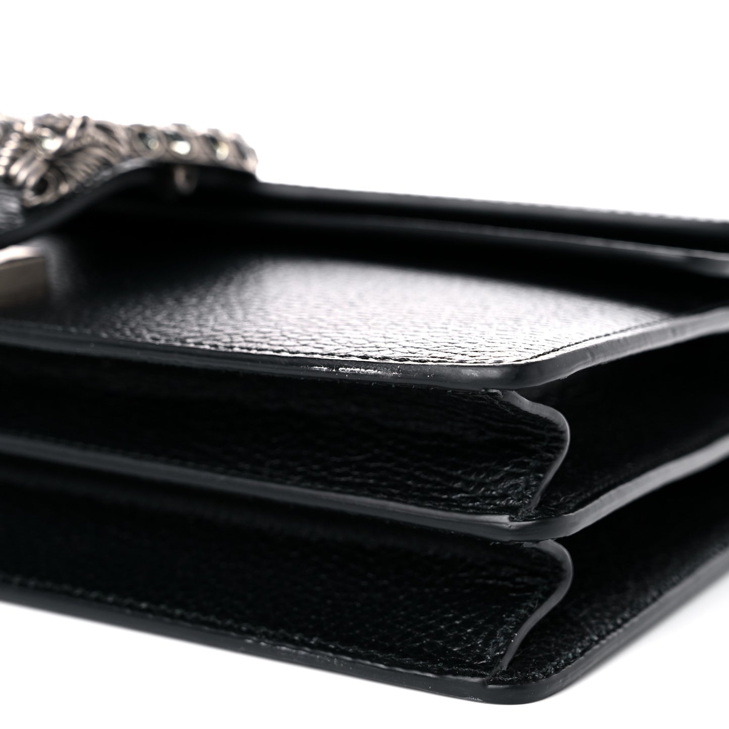Pebbled Calfskin Small Dionysus Shoulder Bag Black
