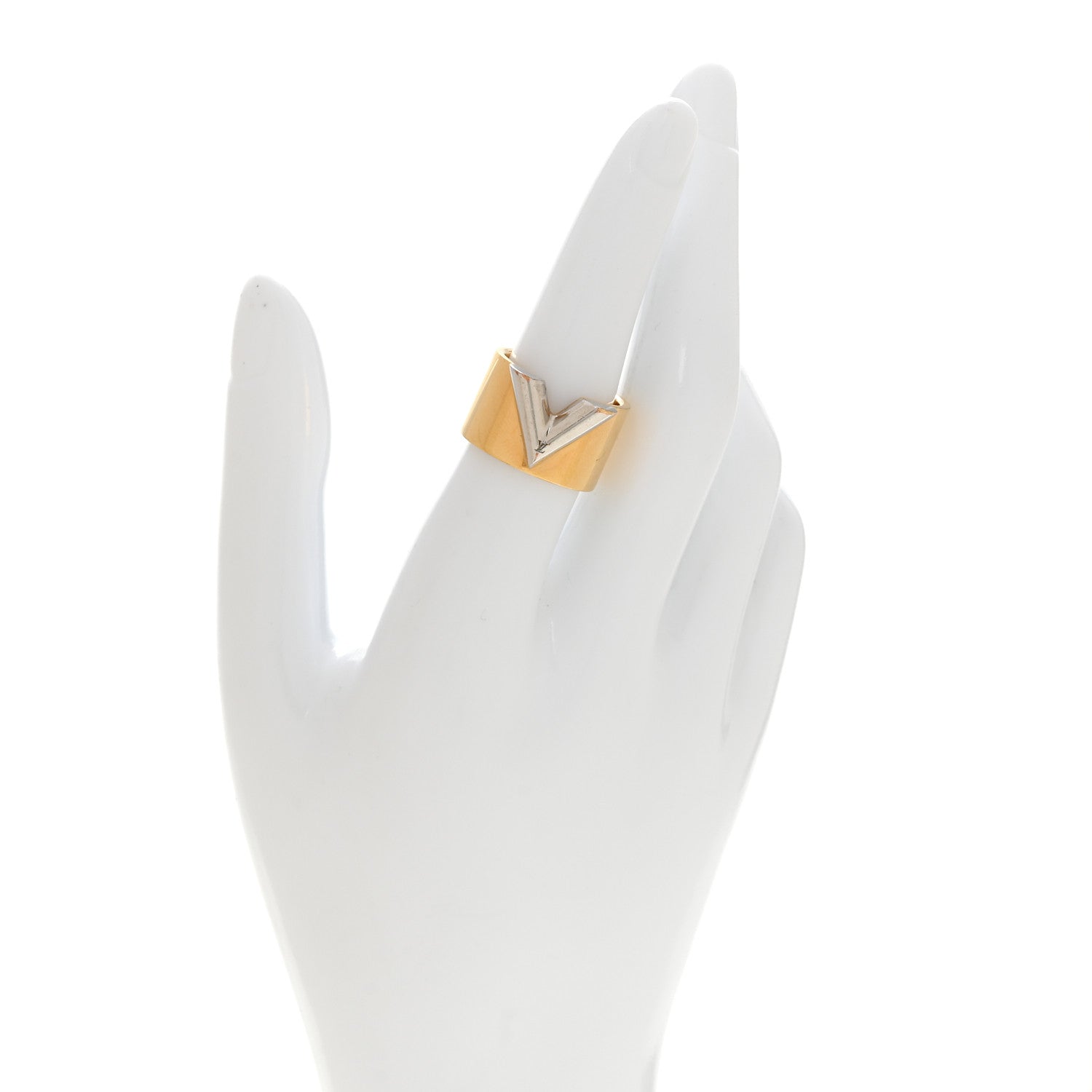 Louis Vuitton Brass Essential V Ring M Gold Silver 2 of 4