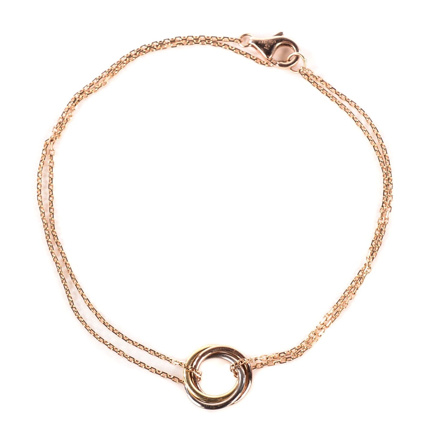 18K Pink Yellow White Gold Trinity Bracelet