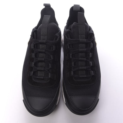 Chanel Velvet Calfskin Mixed Fibers CC Sneakers 38.5 Black 5 of 10