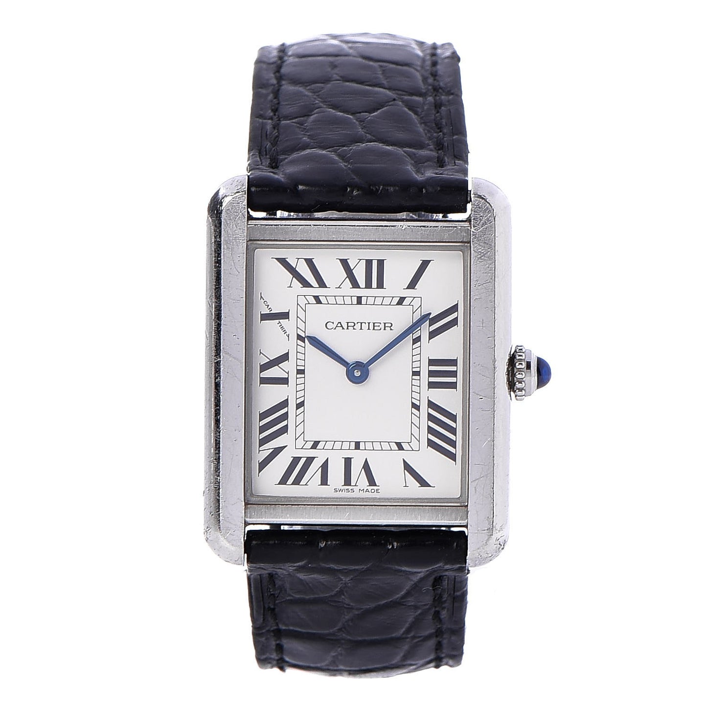 Stainless Steel Alligator 24mm Tank Solo Quartz Watch